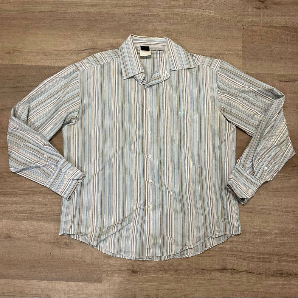 Dolce & Gabbana blue and white stripe dress shirt